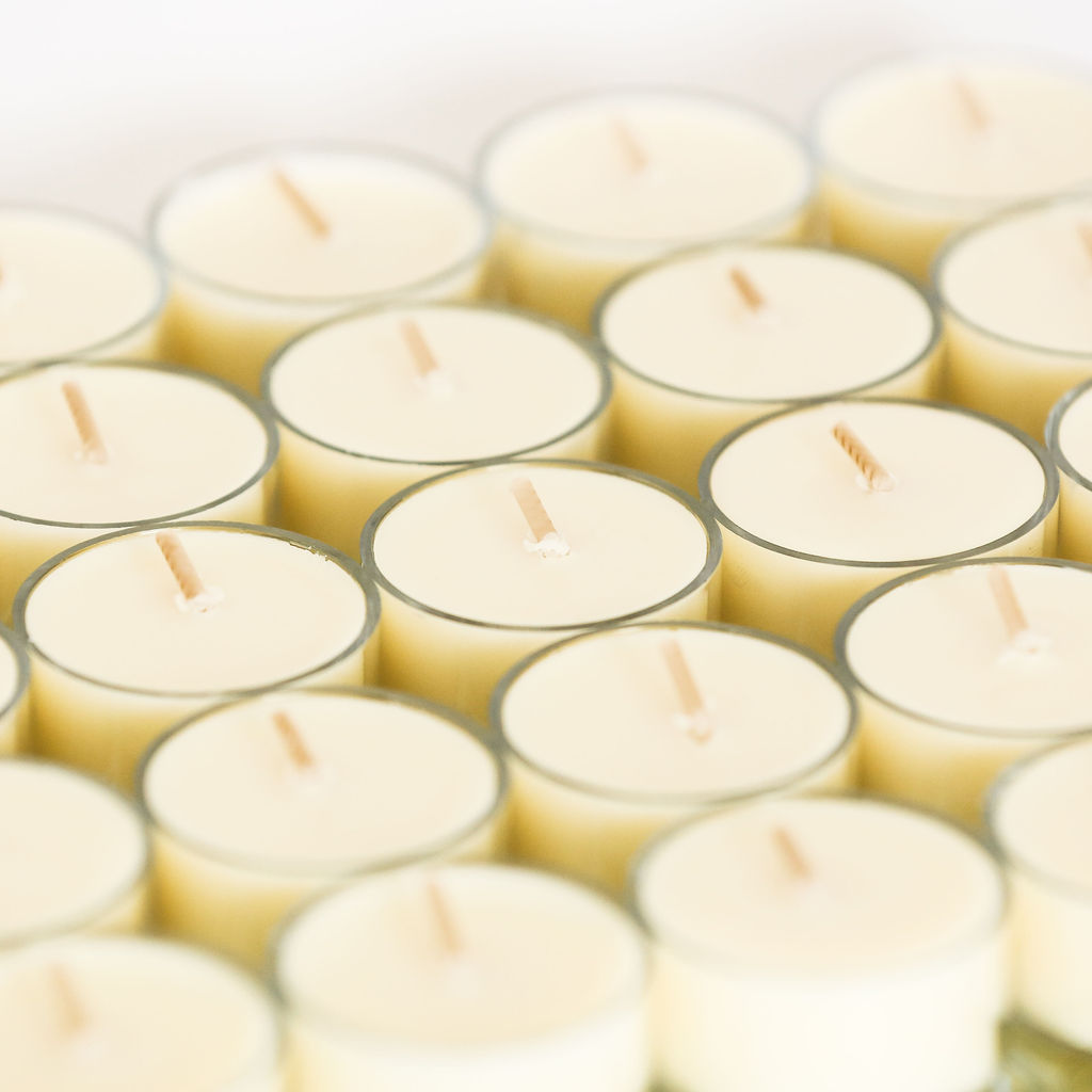 BEE & SOY WAX UNSCENTED - TEALIGHT CANDLES - Oceans of Wellness