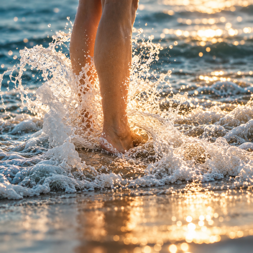 Golden Hour Feet in the Surf.png returning home